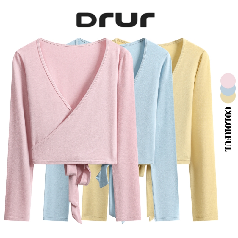 Pilates Yoga Wrap Top - Camiseta de Yoga DRUR de Manga
