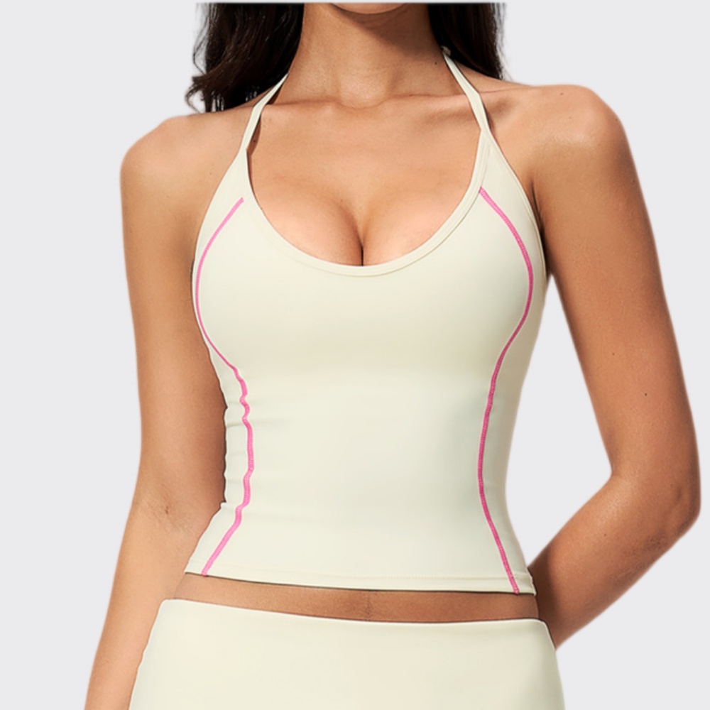Pilates Yoga Clothes - Top de Yoga Halter para Mulheres,