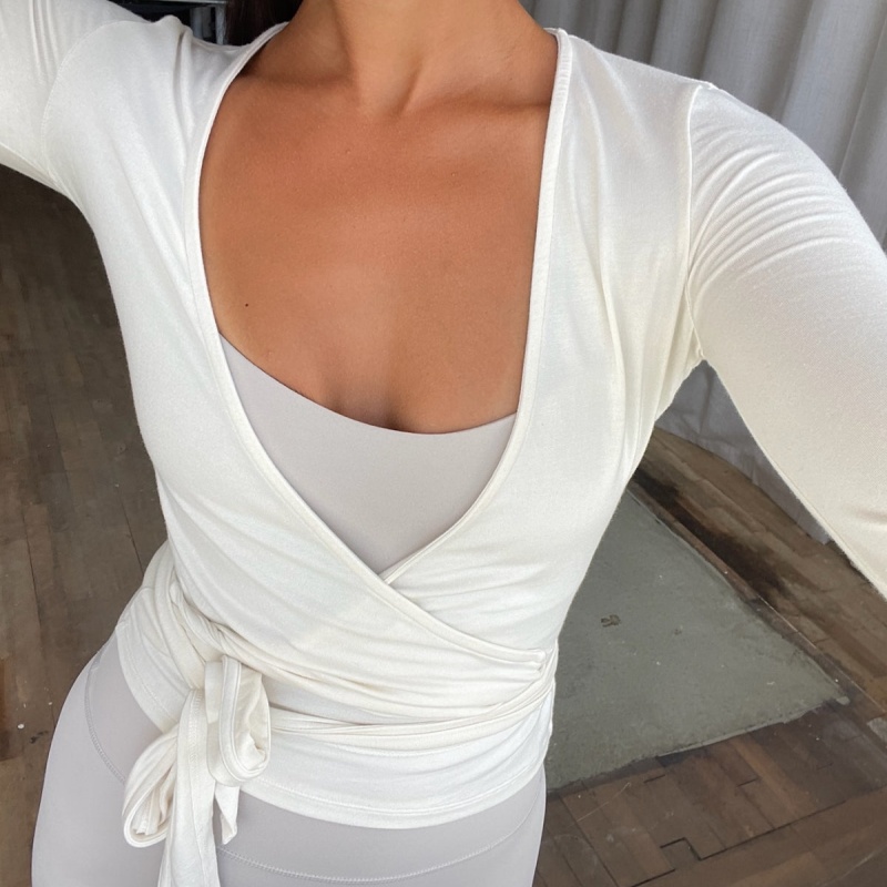 Y2k ballet pilates envoltório  - Pilates Yoga Wrap Top avaliação e preço