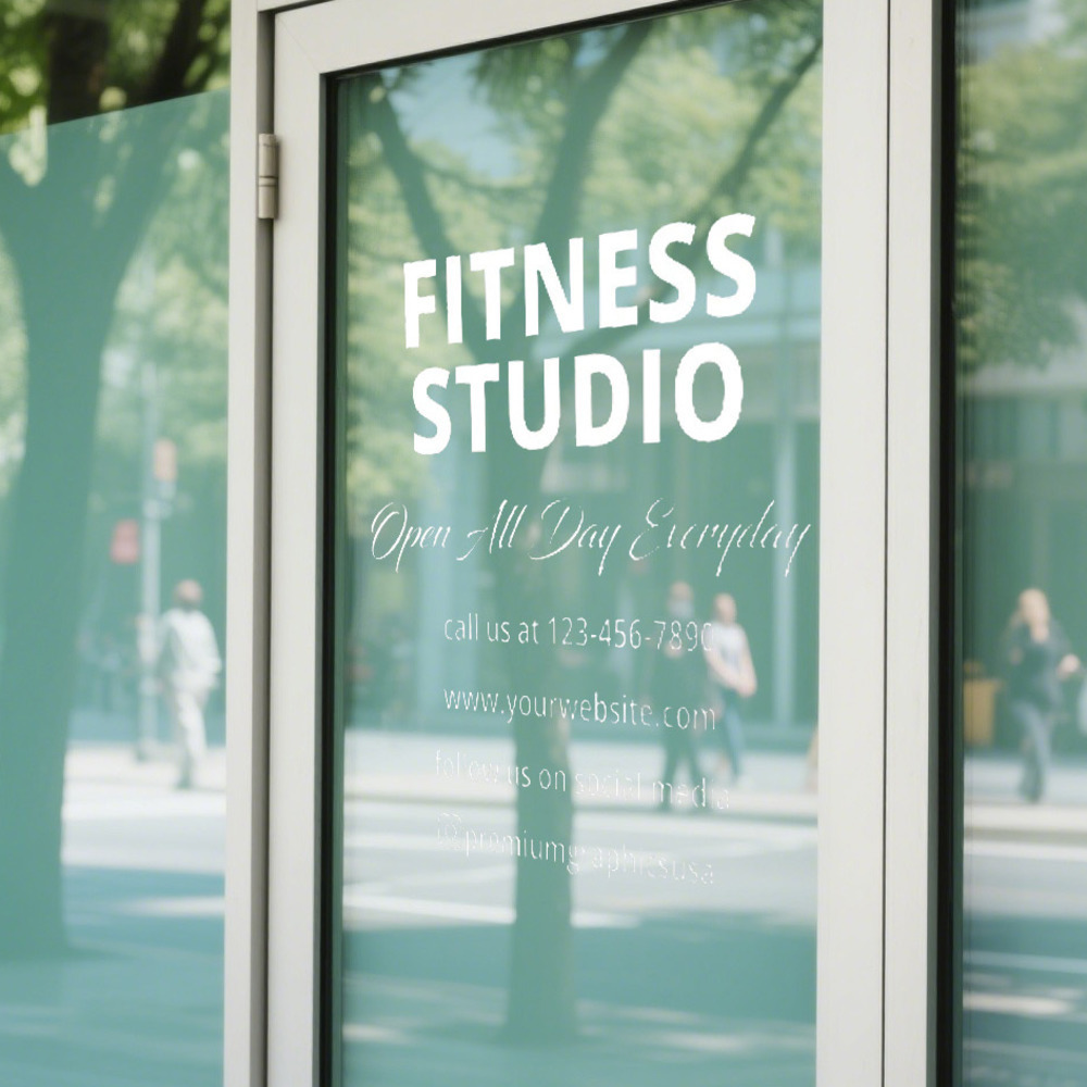 Decalque de janela de estúdio  - Pilates Yoga Or Gym avaliação e preço
